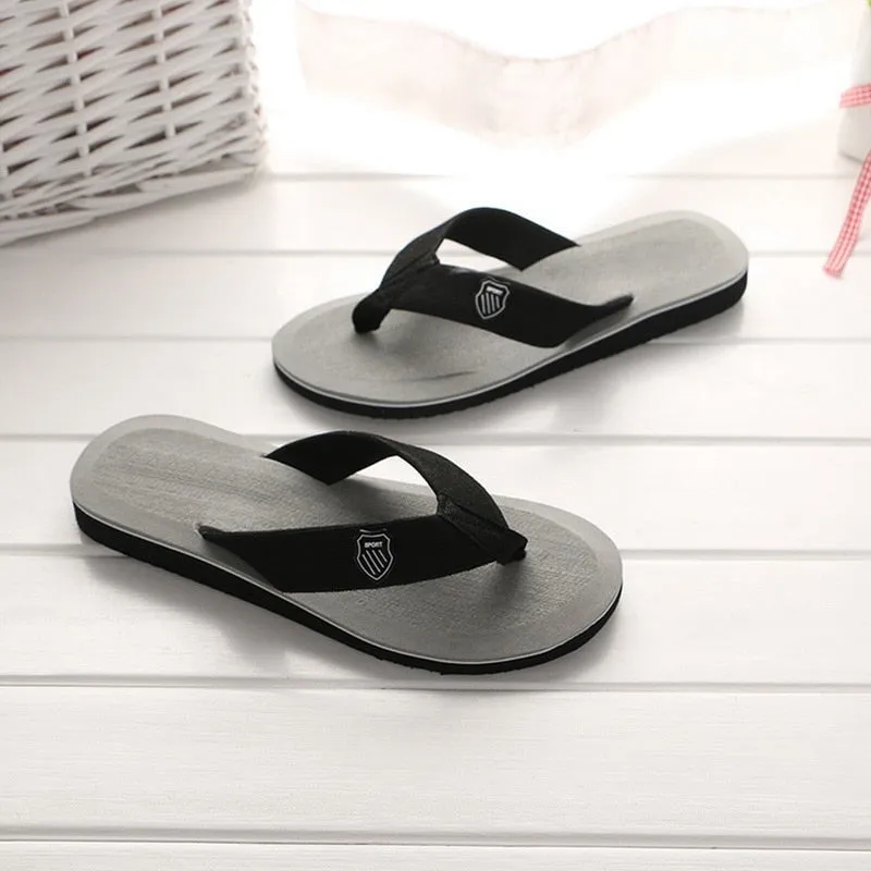 Men Summer Slippers Flip Flops Beach Sandals Non-Slip Casual Flat Shoes - MSL50243