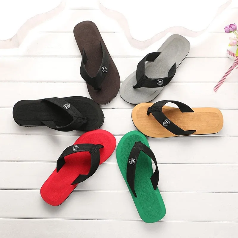 Men Summer Slippers Flip Flops Beach Sandals Non-Slip Casual Flat Shoes - MSL50243