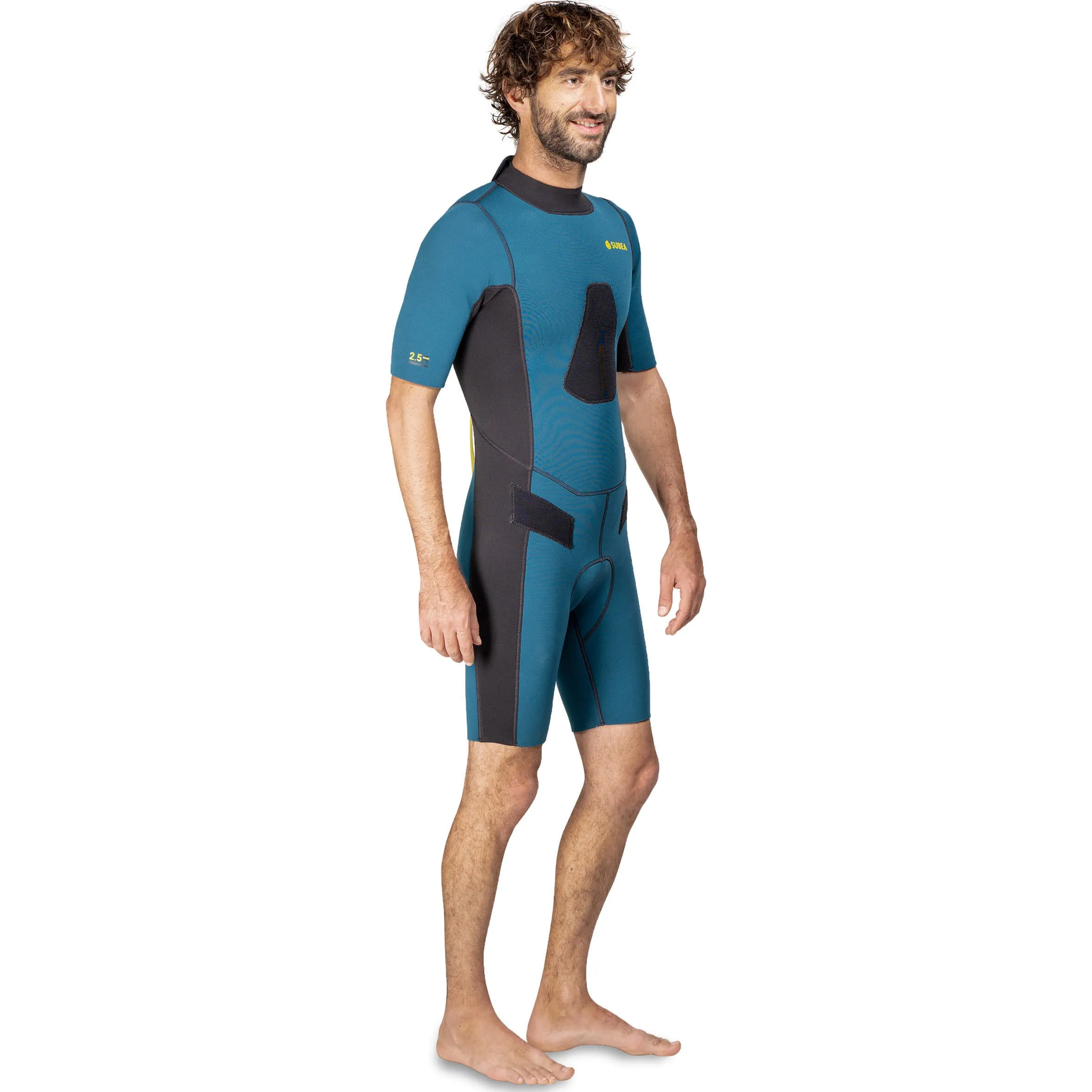 Neoprene Shorts SPF 100 Freediving 2.5 mm for men SUBEA, dark petrol / black-blue