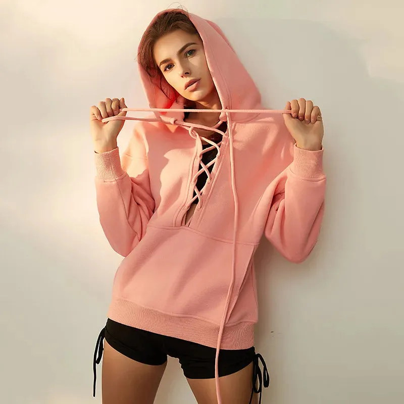 New Autumn Winter Pure Cotton Fleece Sports Drawstring Sweater Jacket Hoody