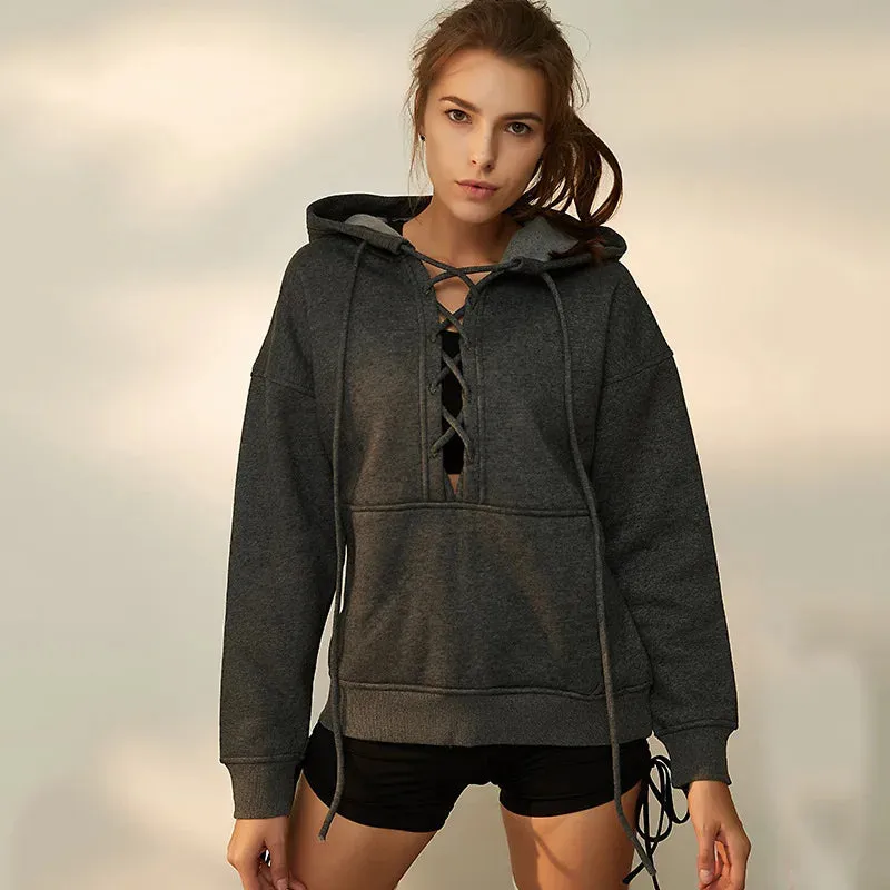 New Autumn Winter Pure Cotton Fleece Sports Drawstring Sweater Jacket Hoody