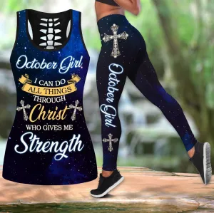 October Girl Jesus Tank Top Legging - Christian Tank Top And Legging Sets For Women