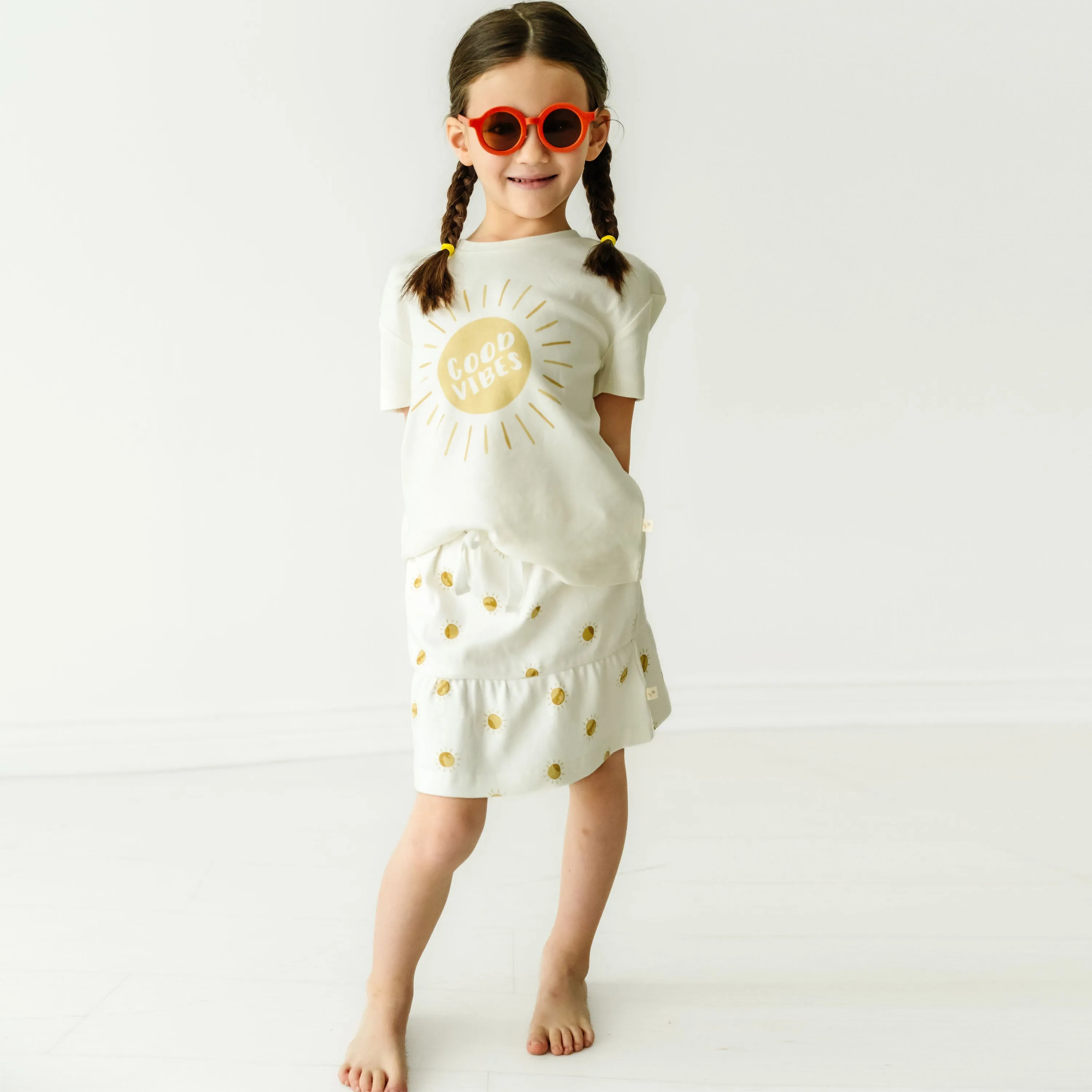 Organic Girls Tee and Skort Outfit - Sunshine