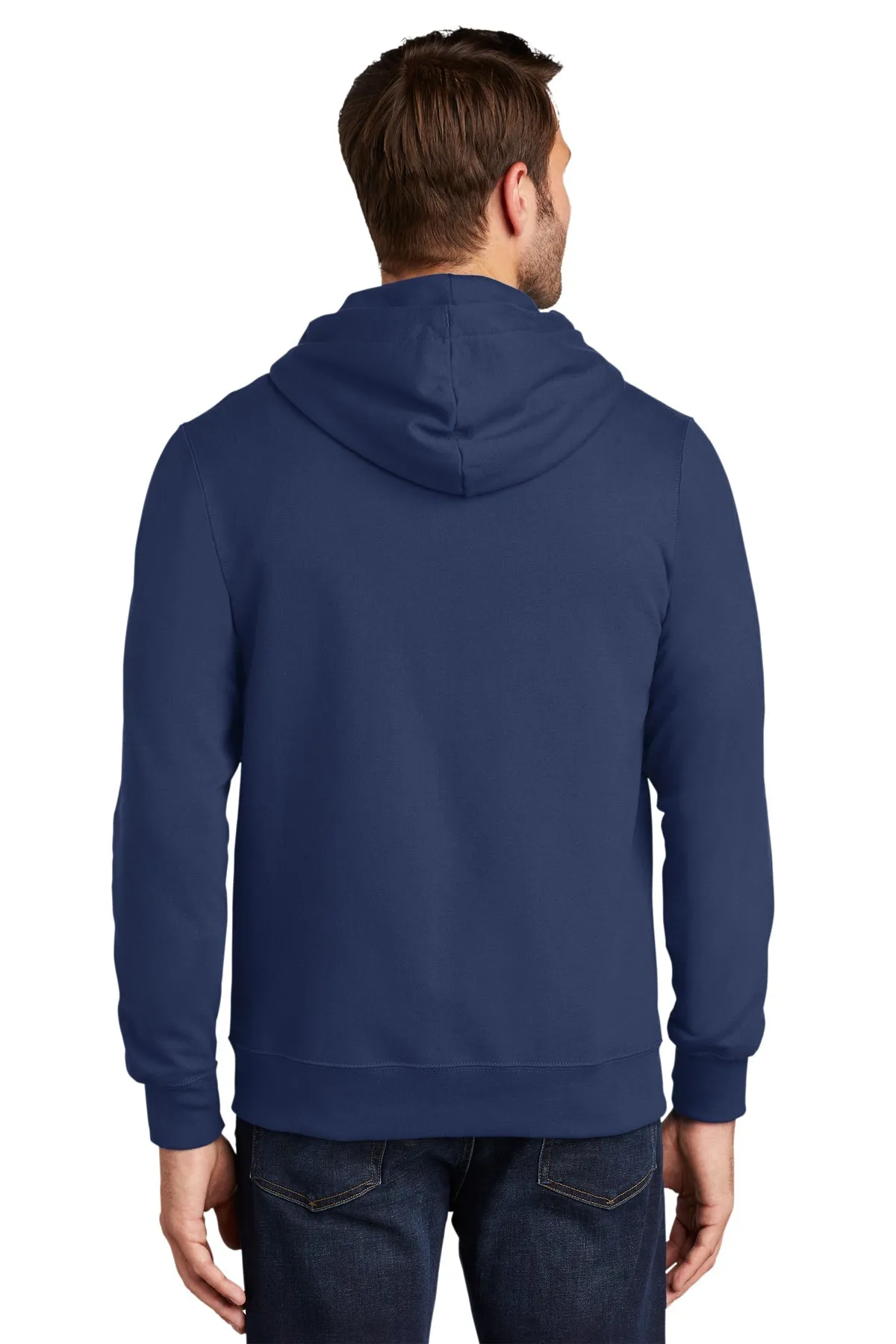 Port & Company Fan Favorite Fleece Branded Zip Hoodies, Team Navy