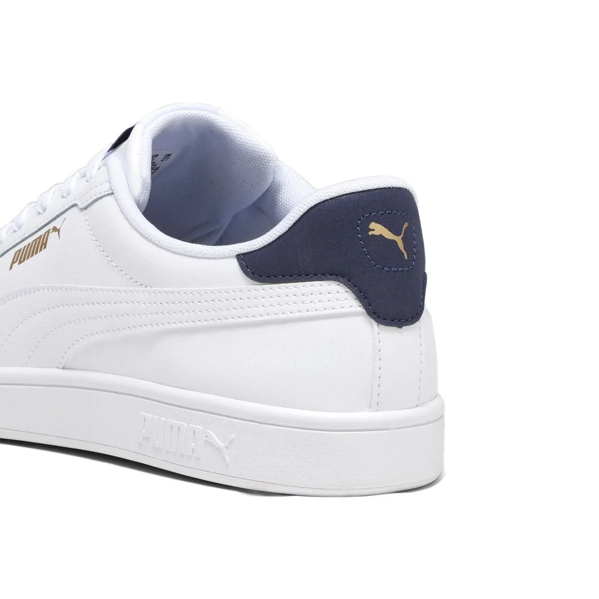 PUMA MEN'S SMASH 3.0 WHITE/NAVY/GOLD SHOES