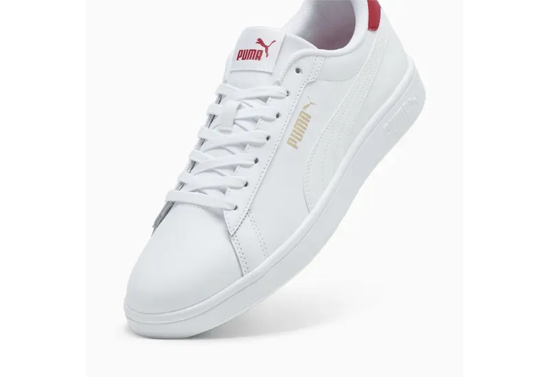 PUMA MEN'S SMASH 3.0 WHITE/RED SHOES