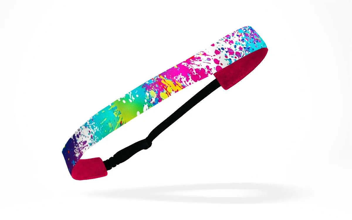 RAVEbandz Adjustable Headbands - (Paint Splatter White)