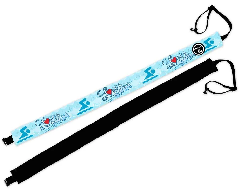 RAVEbandz Adjustable Headbands - Swim- (Love to Swim Blue)