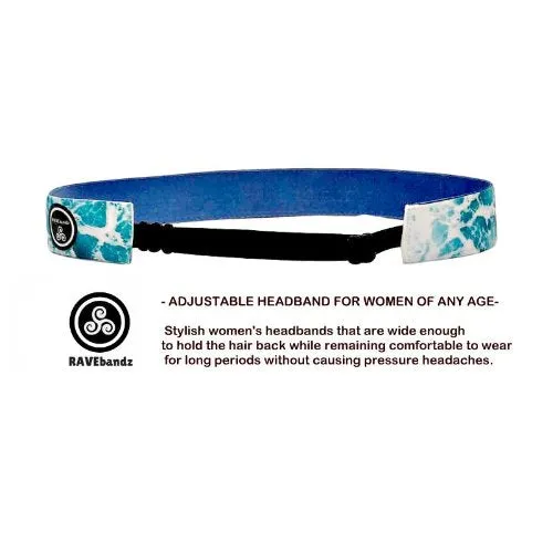 RAVEbandz Adjustable Headbands - Swim- (Love to Swim Blue)