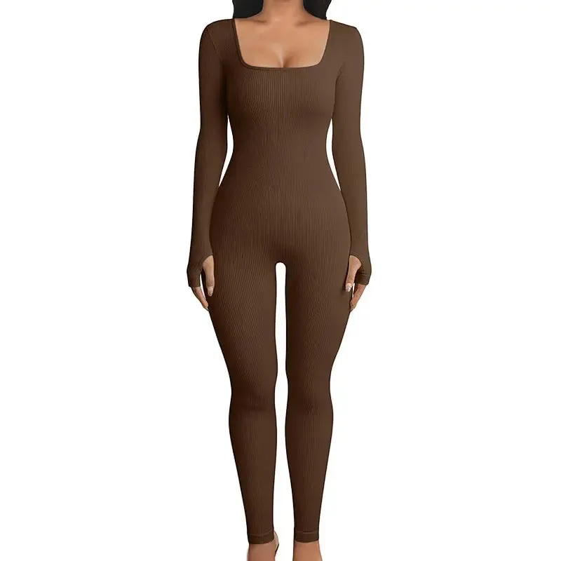 Seamless Jumpsuit Long Sleeve Shapewear Hip Lift Yoga Jumpsuit Sports Jumpsuit Bodysuits