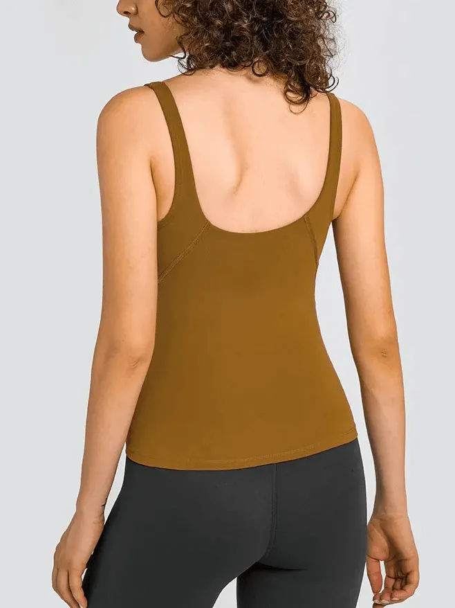 Sexy V-Neck Yoga Sports Tank Top With Padded Bras - SF1801