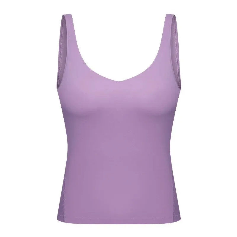 Sexy V-Neck Yoga Sports Tank Top With Padded Bras - SF1801