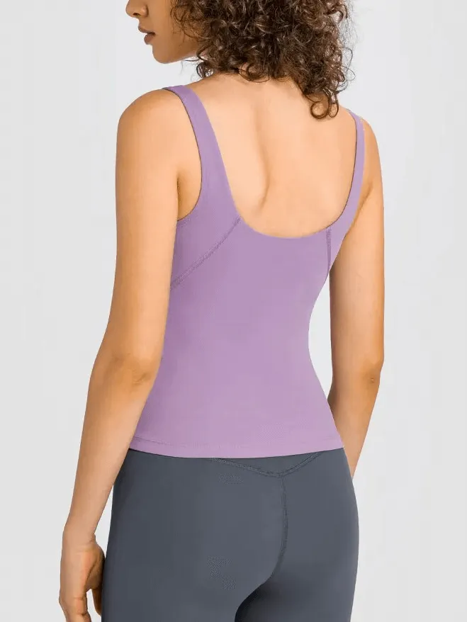 Sexy V-Neck Yoga Sports Tank Top With Padded Bras - SF1801