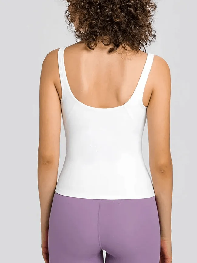 Sexy V-Neck Yoga Sports Tank Top With Padded Bras - SF1801