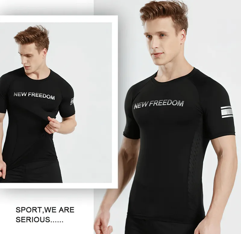 Short Sleeves Running Sports T-Shirt With Letter Print - SF0656