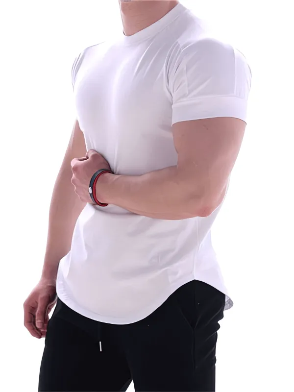 Sports Elastic Quick-Drying Men's Round Neck T-Shirt - SF1264