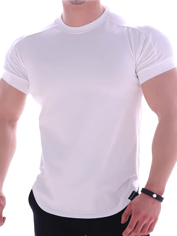 Sports Elastic Quick-Drying Men's Round Neck T-Shirt - SF1264