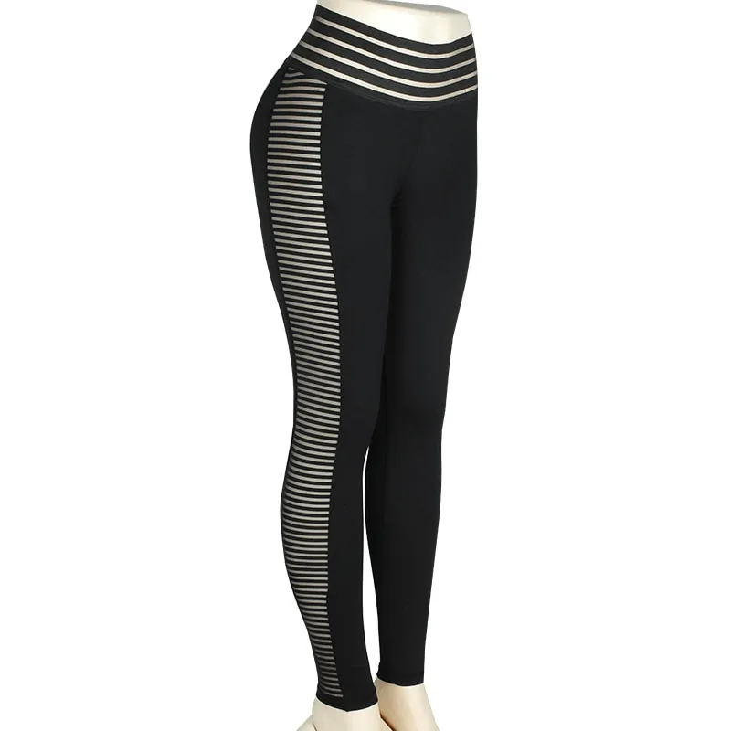 Sports Sexy Mesh Patchwork High Waist Leggings for Women - SF1025