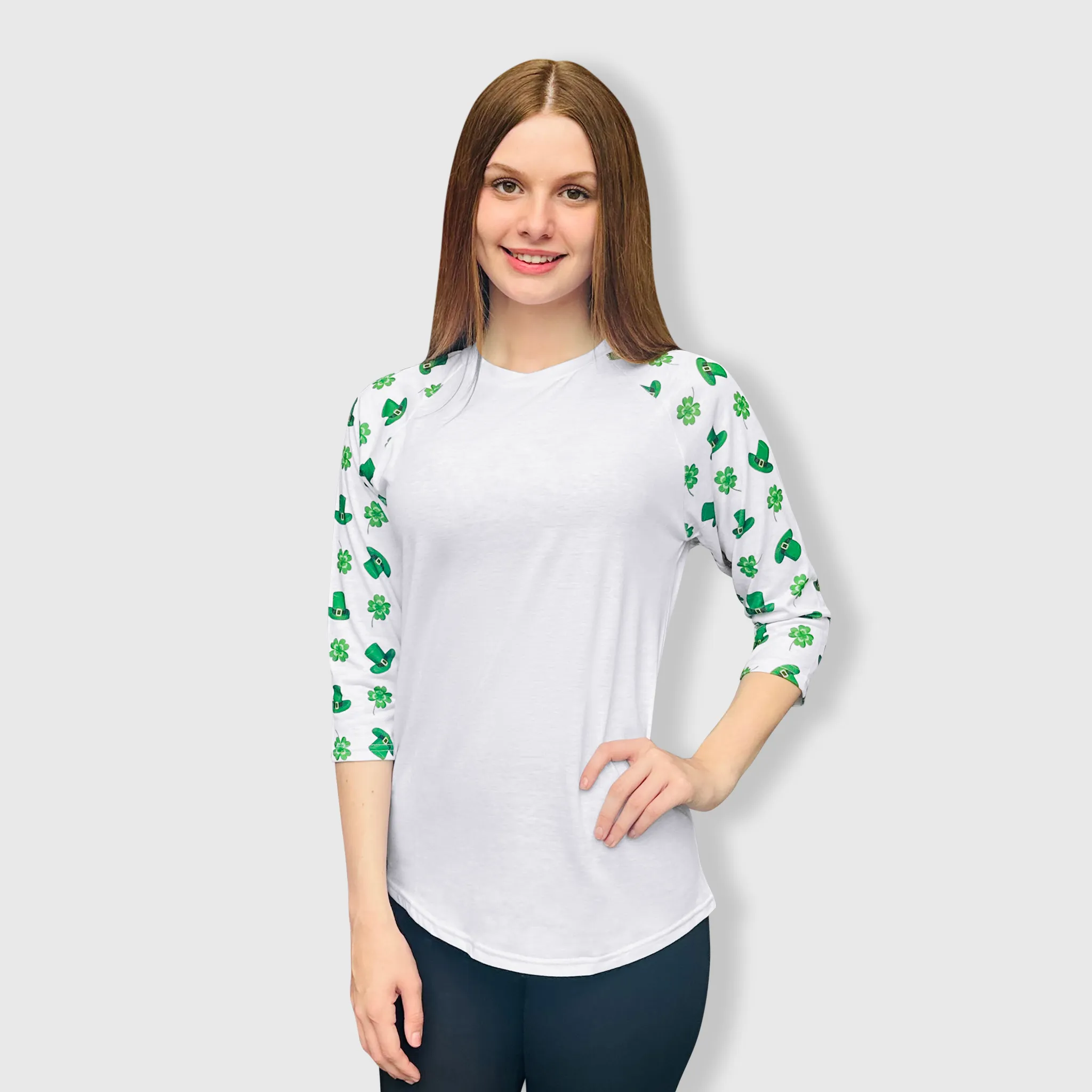 St. Patrick's Clover Hat White Polyester Top