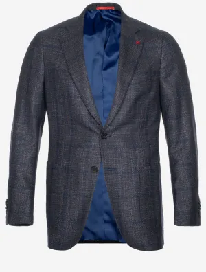 Subtle Check Sports Jacket Navy