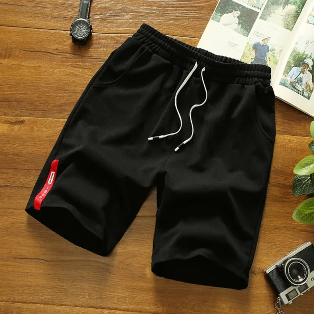 Summer Casual Shorts Men Loose Cropped Trousers Sports Shorts Loose Knit Straight Casual Pants Polyester Short Pants Oversize5xl