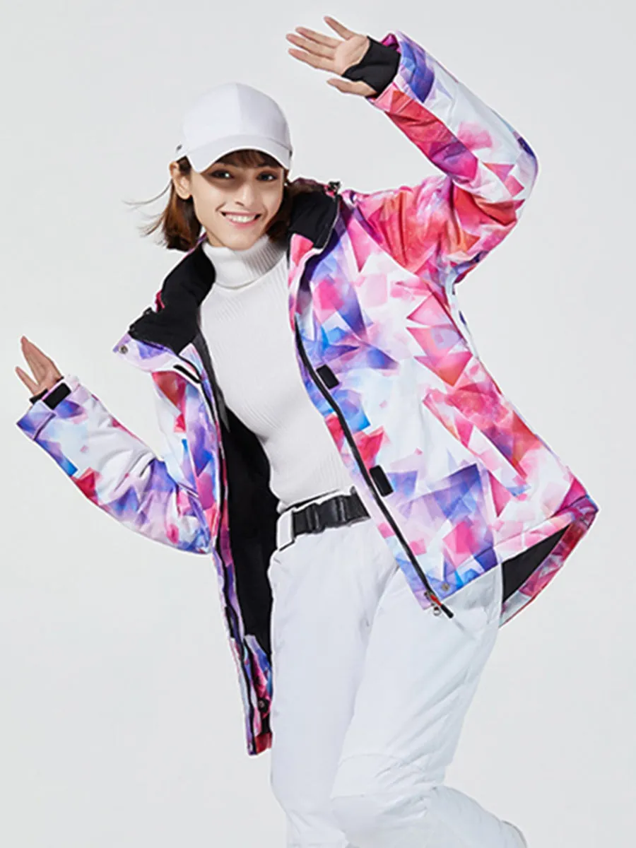 Women Geo Graphic Insulated Ski Jacket