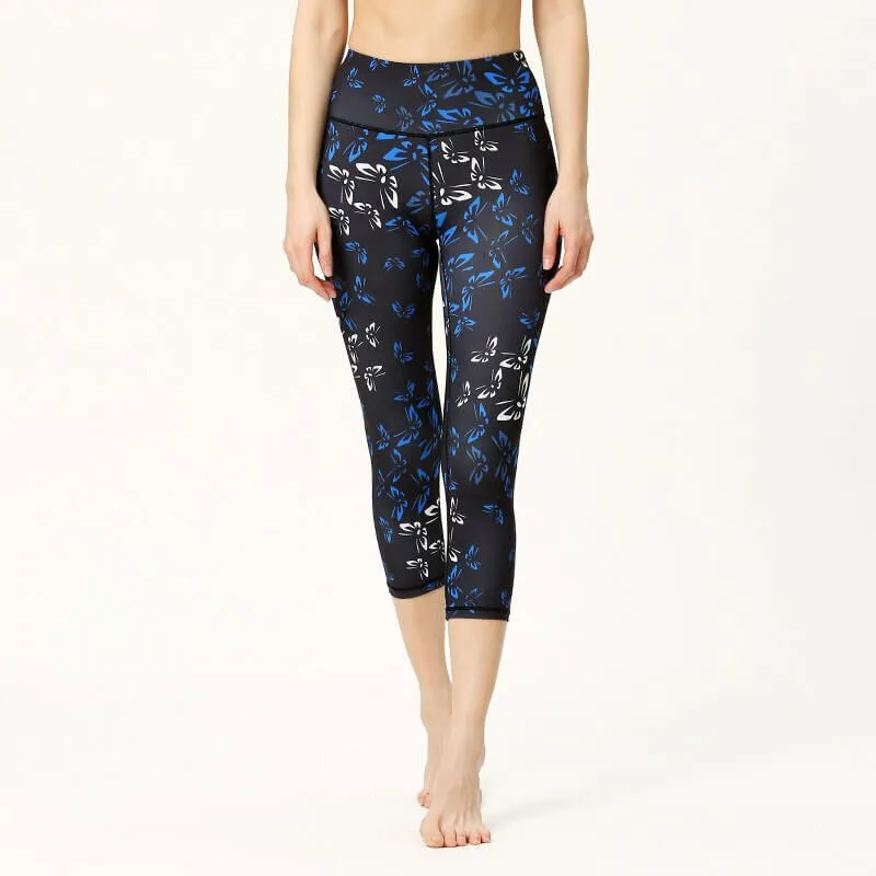 Women's Floral Sports Leggings / High Waist Capri for Girls - SF1034