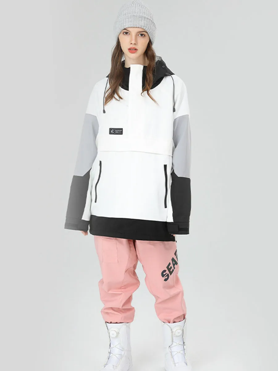 Yeefine Colorblock Women Ski Snowboard Anorak Jacket