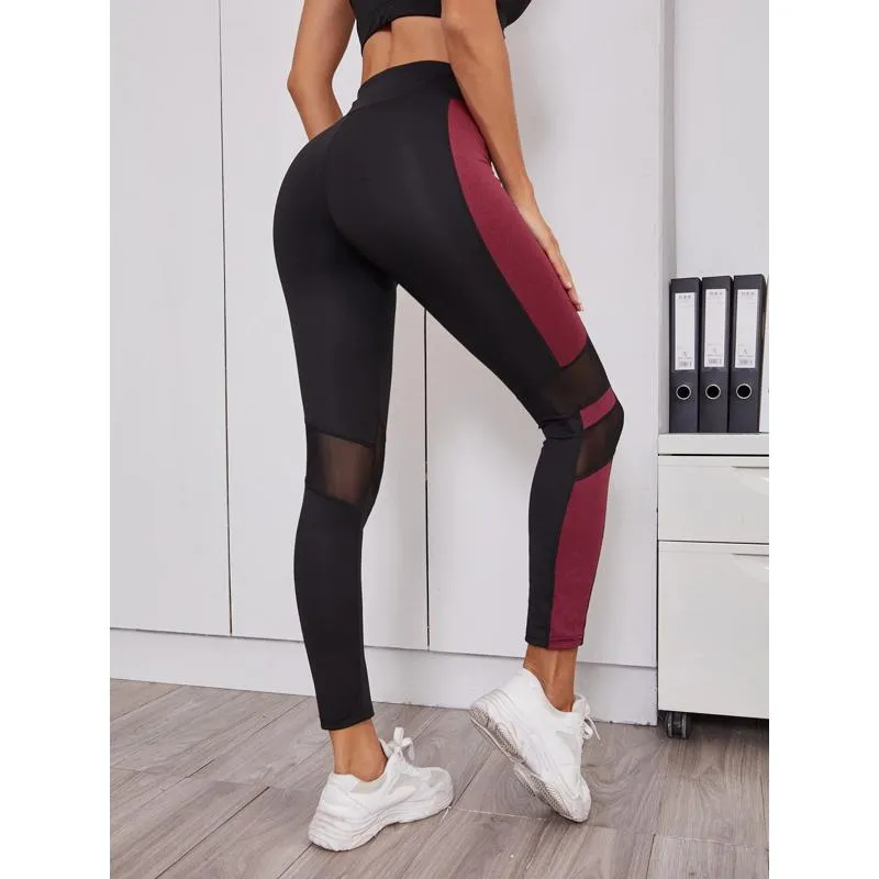 Yoga High-Waisted Tight-Fitting Slim-Fit Sports Running Patchwork Sports Leggings