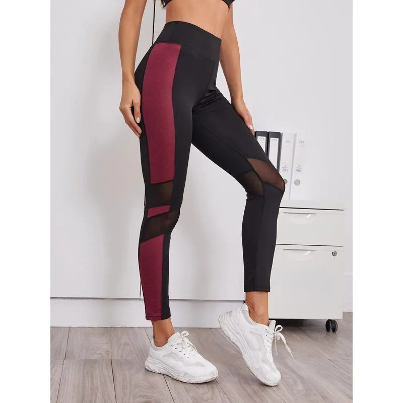 Yoga High-Waisted Tight-Fitting Slim-Fit Sports Running Patchwork Sports Leggings