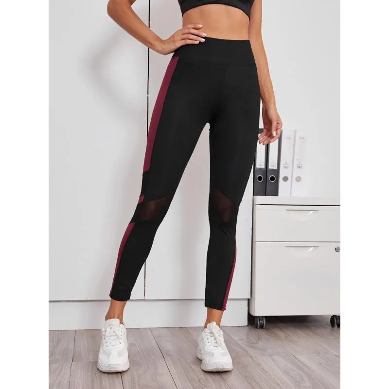 Yoga High-Waisted Tight-Fitting Slim-Fit Sports Running Patchwork Sports Leggings