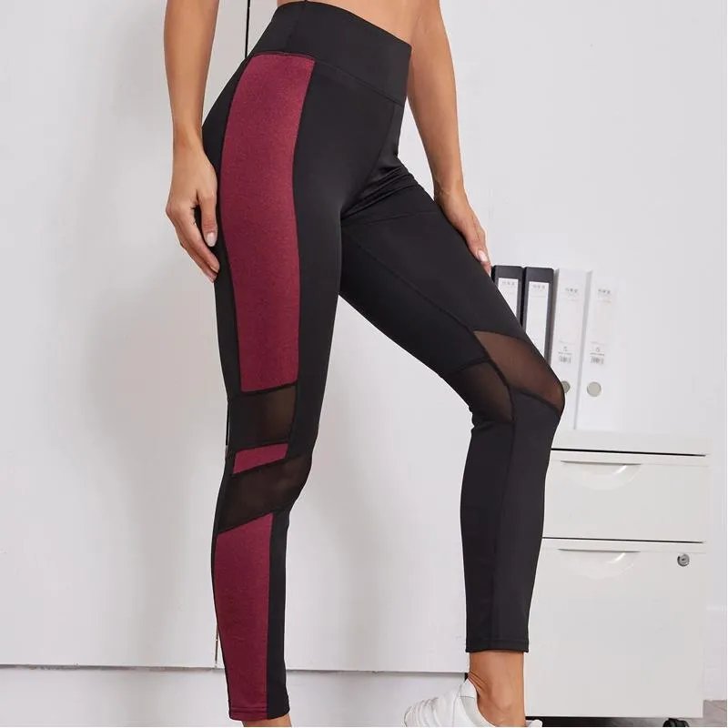 Yoga High-Waisted Tight-Fitting Slim-Fit Sports Running Patchwork Sports Leggings