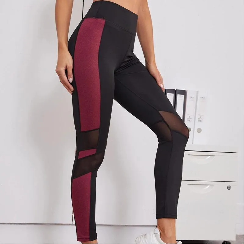 Yoga High-Waisted Tight-Fitting Slim-Fit Sports Running Patchwork Sports Leggings