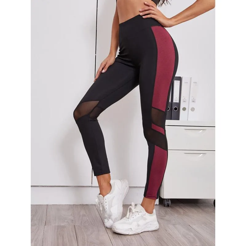 Yoga High-Waisted Tight-Fitting Slim-Fit Sports Running Patchwork Sports Leggings