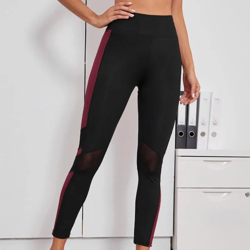 Yoga High-Waisted Tight-Fitting Slim-Fit Sports Running Patchwork Sports Leggings