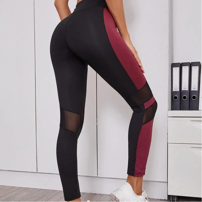 Yoga High-Waisted Tight-Fitting Slim-Fit Sports Running Patchwork Sports Leggings